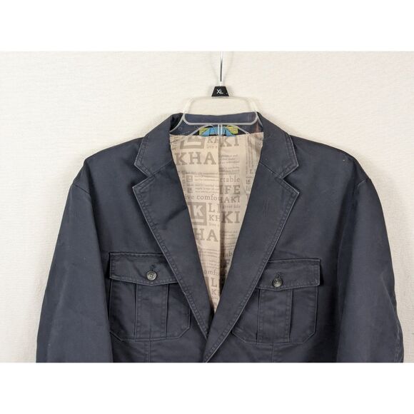 Life Khaki Cargo Pocket Jacket Navy Blue Men's Size Medium NWT - Picture 2 of 16